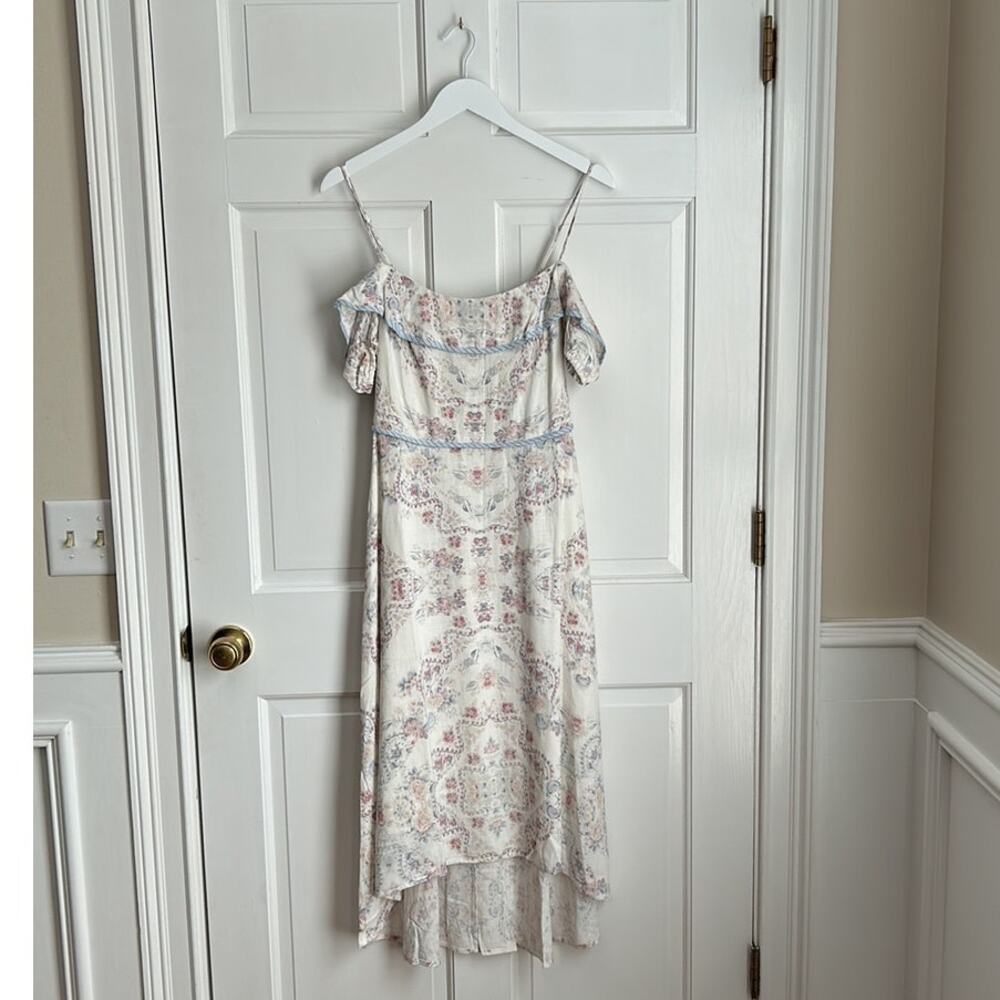 NWT BCBG MaxAzria Floral-Print Cold-Shoulder Floral Dress Size XS